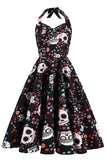 Vestido de Halloween calavera negra