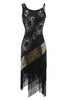 Cargar imagen en el visor de la galería, Vestido Seuqins Gatsby de flecos negros