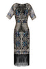 Cargar imagen en el visor de la galería, Azul Lentejuelas Gatsby 1920s Vestido
