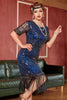 Cargar imagen en el visor de la galería, Azul Lentejuelas Gatsby 1920s Vestido