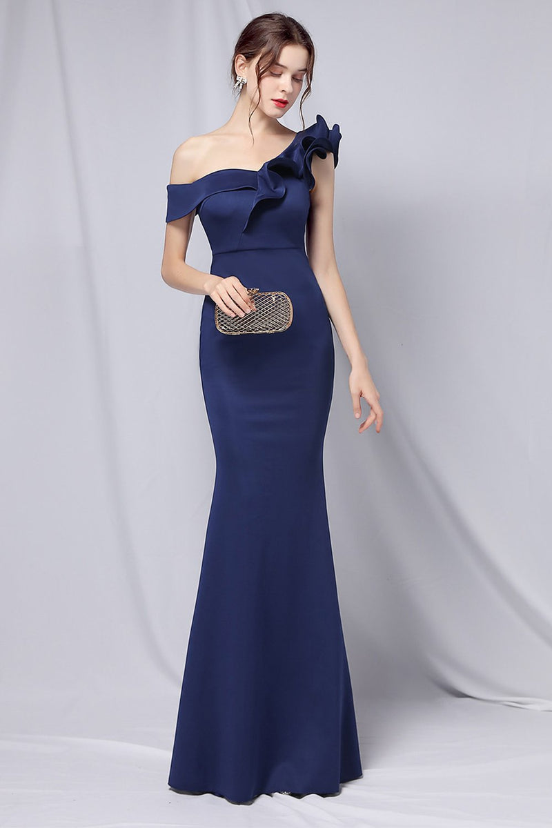 Cargar imagen en el visor de la galería, Un vestido de fiesta simple de hombro