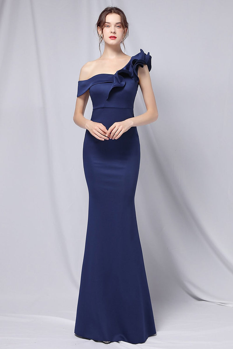 Cargar imagen en el visor de la galería, Un vestido de fiesta simple de hombro