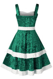 Vestido de terciopelo vintage de Navidad verde