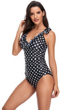 Trajes de baño Black Polka Dots One Piece