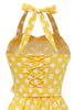 Cargar imagen en el visor de la galería, Halter Blue Polka Dots Vestido de la década de 1950