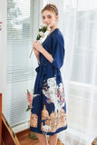 Blush Estampado Satin Bridal Robes Kimono