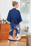 Blush Estampado Satin Bridal Robes Kimono