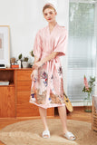 Blush Estampado Satin Bridal Robes Kimono