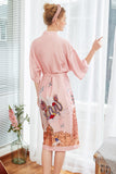 Blush Estampado Satin Bridal Robes Kimono