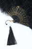 Cargar imagen en el visor de la galería, Ventilador de encaje de plumas de la década de 1920