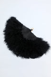 Gatsby Black Feather Plegable Fan