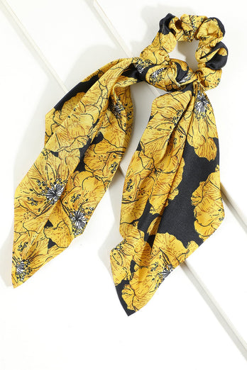 Bufanda de pelo floral amarillo