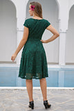 Vestido midi de encaje verde