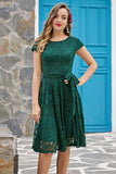 Vestido midi de encaje verde