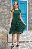 Vestido midi de encaje verde