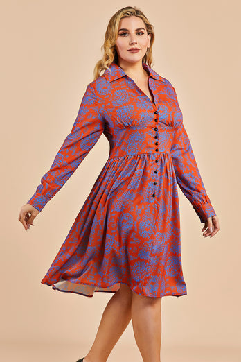 Vestido rojo de cintura delgada de cuello en V