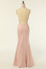 Cargar imagen en el visor de la galería, Sirena Halter Rubor Vestido largo de dama de honor con backless