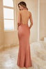 Cargar imagen en el visor de la galería, Sirena Marrón Halter Vestido de Dama de Honor