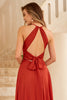 Cargar imagen en el visor de la galería, Vestido de dama de honor Rust Brown Open Back