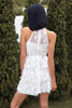 Cargar imagen en el visor de la galería, A Line Halter White Lace Graduation Dress