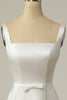 Cargar imagen en el visor de la galería, Simple A Line Square Neck White Long Wedding Dress