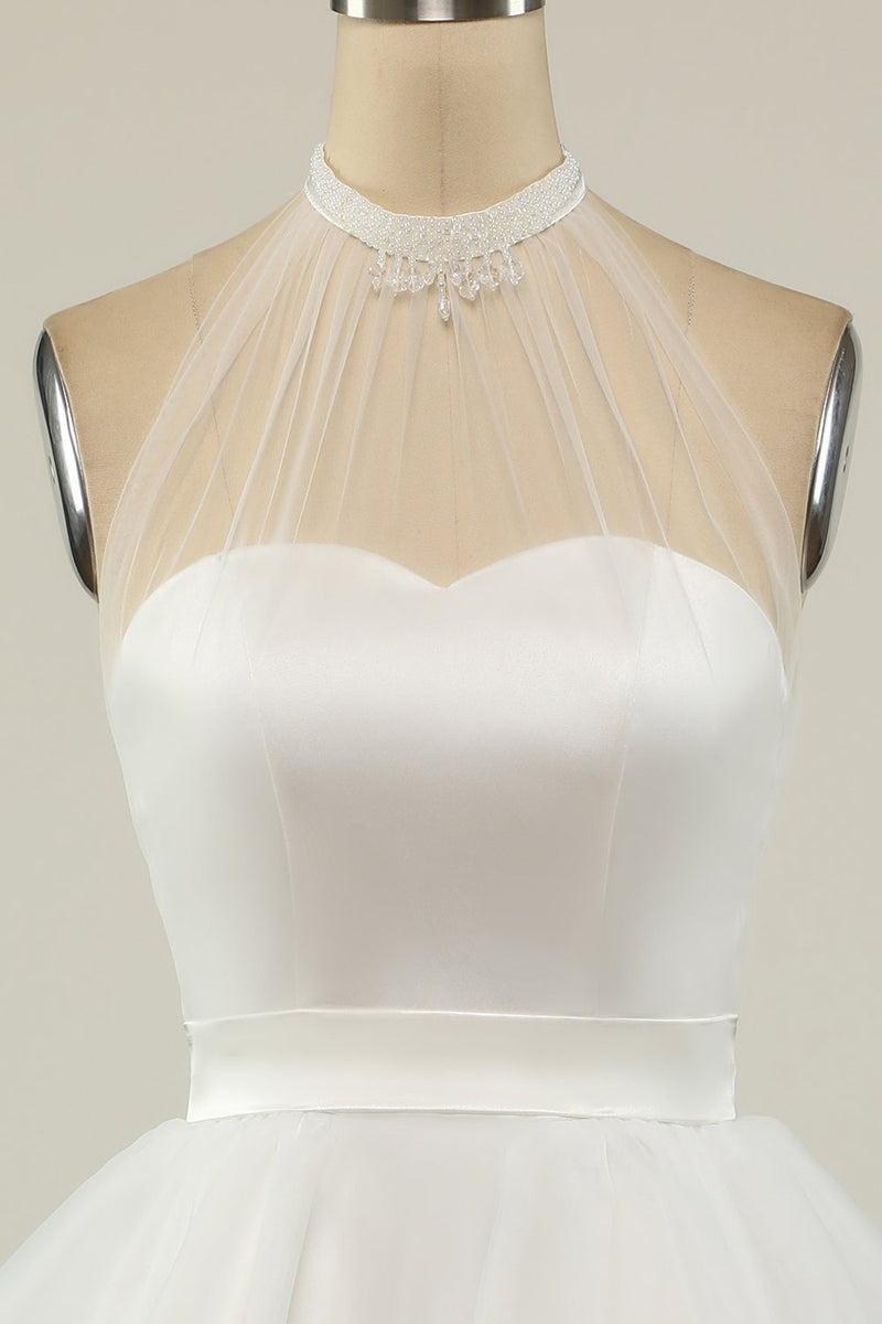 Cargar imagen en el visor de la galería, Halter Black Tulle Vestido corto de fiesta