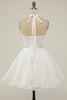 Cargar imagen en el visor de la galería, Halter Black Tulle Vestido corto de fiesta