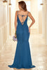 Cargar imagen en el visor de la galería, Vestido de dama de honor azul alto-bajo de tinta