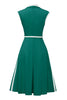 Cargar imagen en el visor de la galería, Cuello de solapa Verde Swing 1950s Vestido con cinturón