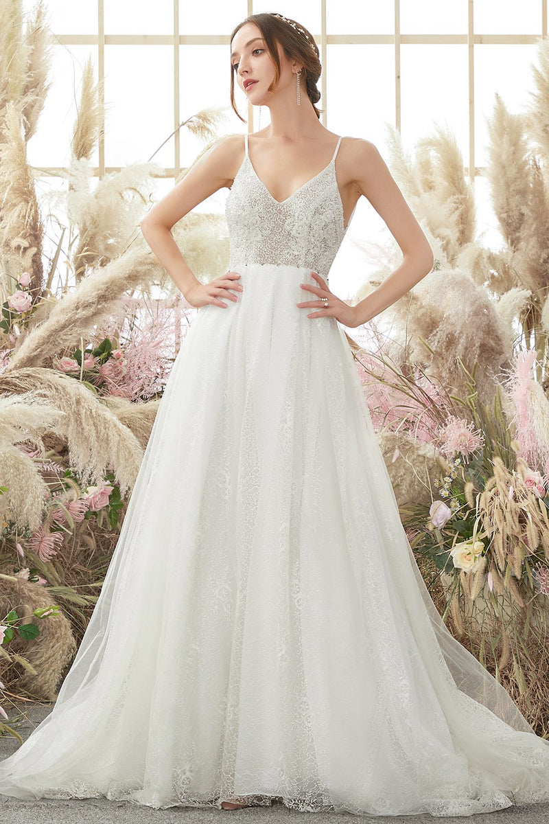 Cargar imagen en el visor de la galería, V cuello Negro Vestido de Novia