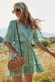 Vestido de verano con estampado floral verde