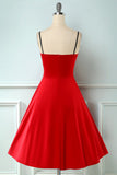 Rojo Patchwork Estrella Impreso Vintage 1950s Vestido