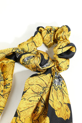 Bufanda de pelo floral amarillo