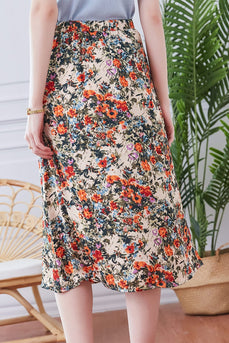 Falda con estampado floral