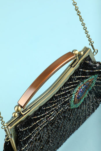 Bolso de noche con cuentas negras