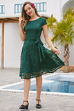 Vestido midi de encaje verde