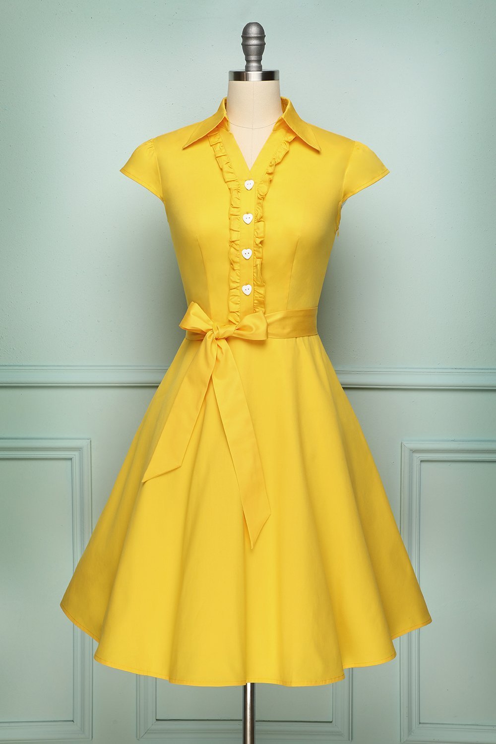Vestido Swing amarillo de los años 50
