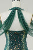 Cargar imagen en el visor de la galería, Verde Oscuro Lentejuelas Sirena Vestido de Graduación
