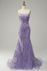 Cargar imagen en el visor de la galería, Sirena Tirantes de Espagueti Púrpura Vestido de Fiesta