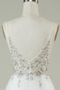 Cargar imagen en el visor de la galería, Precioso A Line Spaghetti Straps White Tulle Long Wedding Dress con abalorios